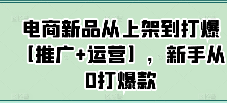 电商新品从上架到打爆【推广+运营】，新手从0打爆款-闪越社