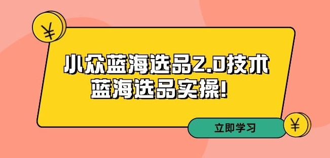 拼多多培训第33期：小众蓝海选品2.0技术-蓝海选品实操！-闪越社