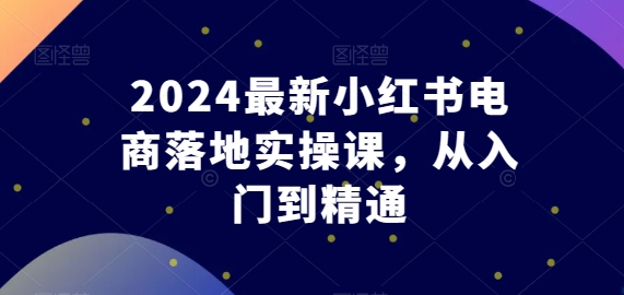 2024最新小红书电商落地实操课，从入门到精通-闪越社