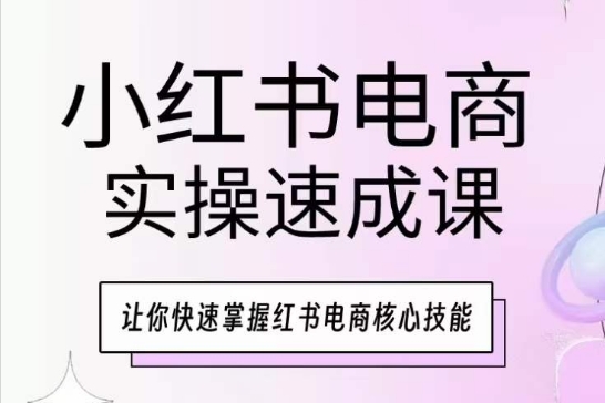 小红书电商实操速成课，让你快速掌握红书电商核心技能-闪越社