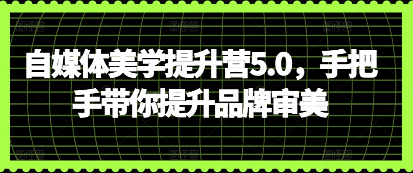 自媒体美学提升营5.0，手把手带你提升品牌审美-闪越社