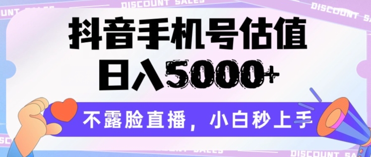 抖音手机号估值，日入5000+，不露脸直播，小白秒上手【揭秘】-闪越社