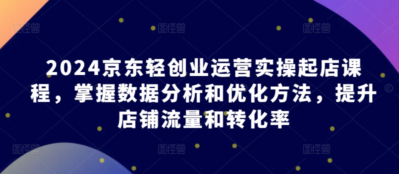 2024京东轻创业运营实操起店课程，掌握数据分析和优化方法，提升店铺流量和转化率-闪越社