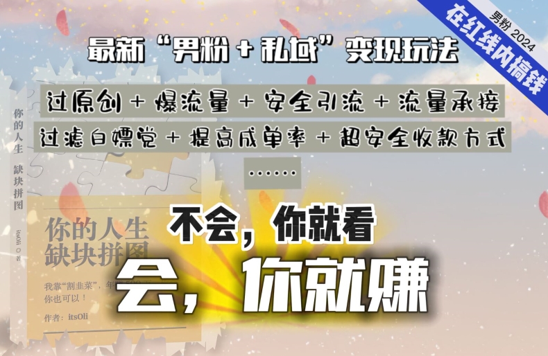 2024，“男粉+私域”还是最耐造、最赚、最轻松、最愉快的变现方式【揭秘】-闪越社