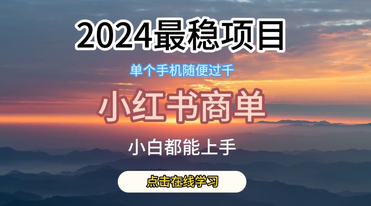 2024最稳蓝海项目，小红书商单项目，没有之一【揭秘】-闪越社