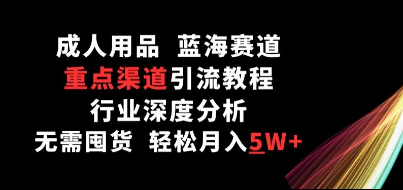 成人用品，蓝海赛道，重点渠道引流教程，行业深度分析，无需囤货，轻松月入5W+【揭秘】-闪越社