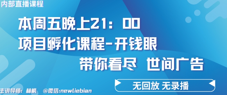 4.26日内部回放课程《项目孵化-开钱眼》赚钱的底层逻辑【揭秘】-闪越社