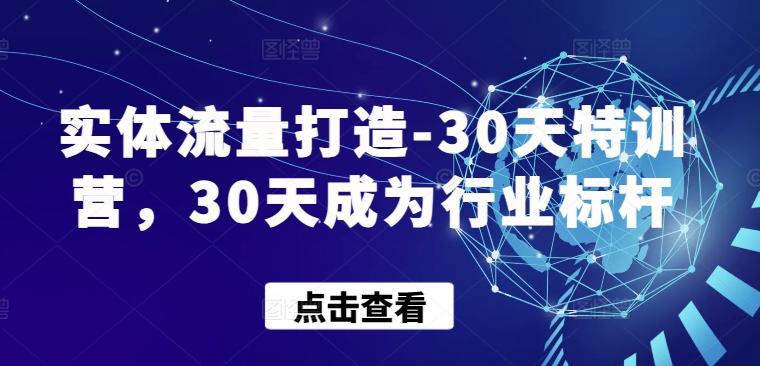 实体流量打造-30天特训营，30天成为行业标杆-闪越社