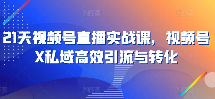 21天视频号直播实战课，视频号X私域高效引流与转化-闪越社