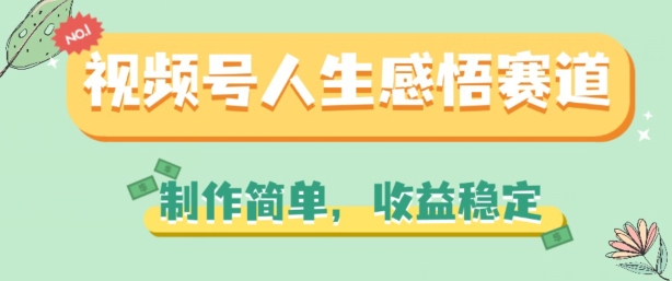 视频号人生感悟赛道，制作简单，收益稳定【揭秘】-闪越社