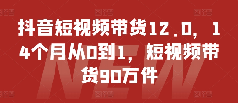 抖音短视频带货12.0，14个月从0到1，短视频带货90万件-闪越社