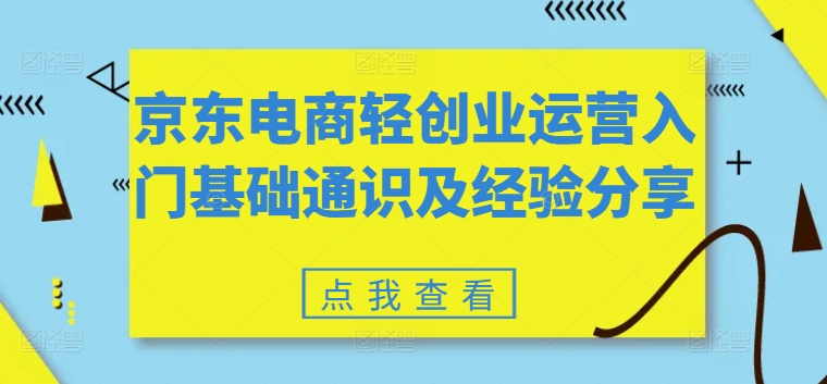 京东电商轻创业运营入门基础通识及经验分享-闪越社