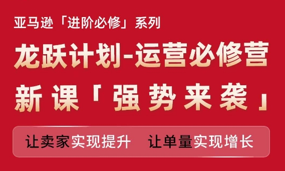 亚马逊进阶必修系列，龙跃计划-运营必修营新课，让卖家实现提升 让单量实现增长-闪越社