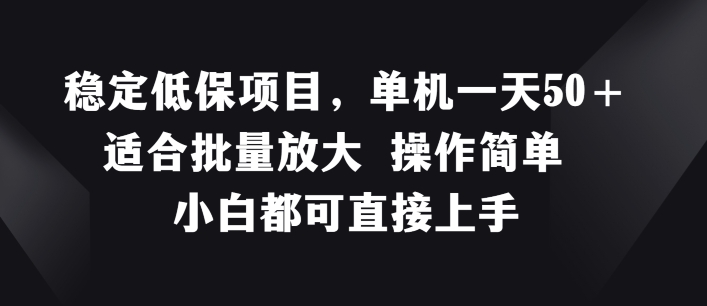 稳定低保项目，单机一天50+适合批量放大 操作简单 小白都可直接上手【揭秘】-闪越社