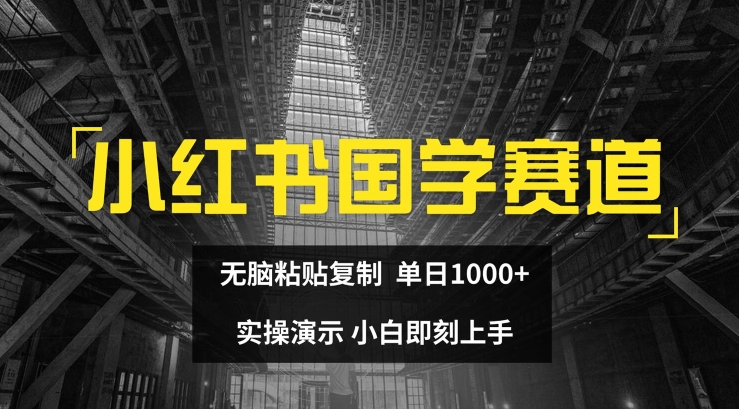 小红书国学赛道，无脑粘贴复制，单日1K，实操演示，小白即刻上手【揭秘】-闪越社