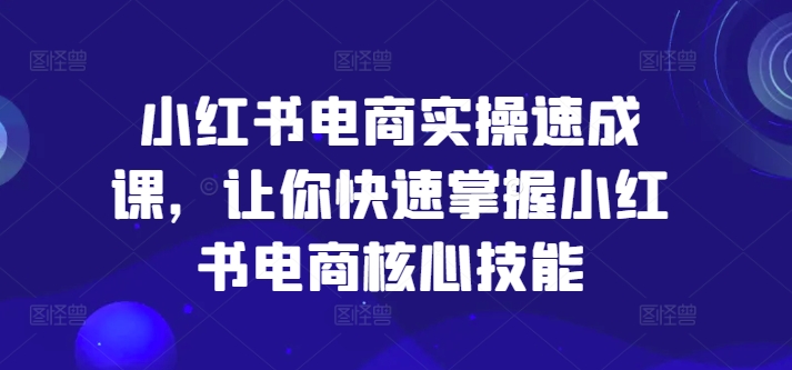 小红书电商实操速成课，让你快速掌握小红书电商核心技能-闪越社