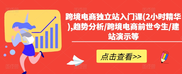 跨境电商独立站入门课(2小时精华),趋势分析/跨境电商前世今生/建站演示等-闪越社