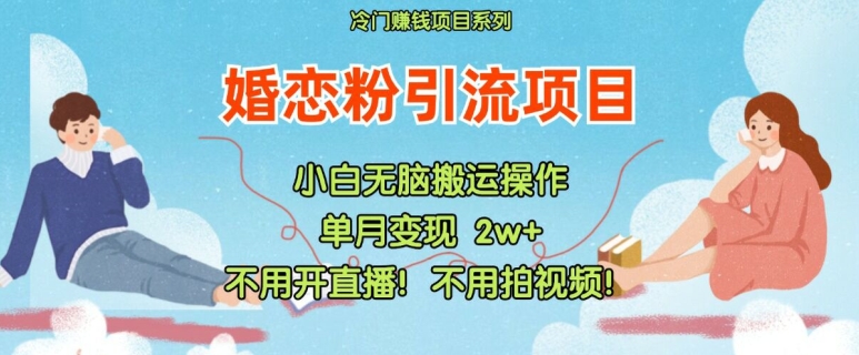 小红书婚恋粉引流，不用开直播，不用拍视频，不用做交付【揭秘】-闪越社