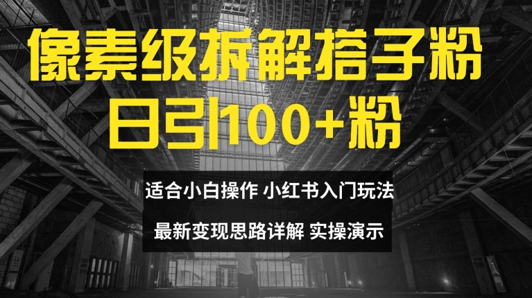 像素级拆解搭子粉，日引100+，小白看完可上手，最新变现思路详解【揭秘】-闪越社