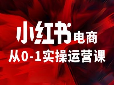 小红书电商从0-1实操运营课，让你从小白到精英-闪越社