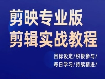 剪映专业版剪辑实战教程，目标设定/积极参与/每日学习/持续精进-闪越社