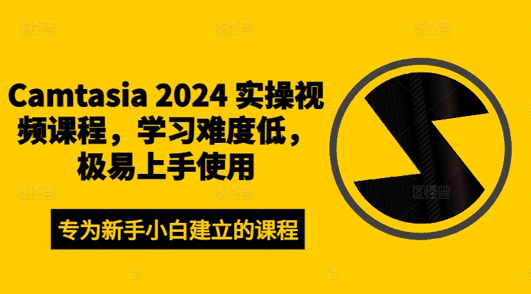 Camtasia 2024 实操视频课程，学习难度低，极易上手使用-闪越社