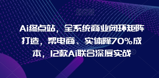 Ai终点站，全系统商业闭环矩阵打造，帮电商、实体降70%成本，12款Ai联合深度实战【0906更新】-闪越社