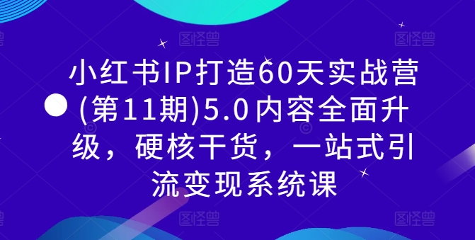 小红书IP打造60天实战营(第11期)5.0​内容全面升级，硬核干货，一站式引流变现系统课-闪越社